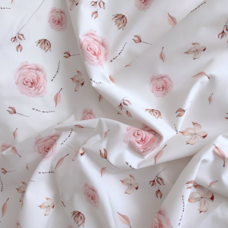tissu -coton- imprime-roses