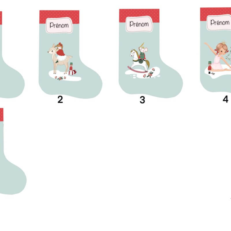 Bas de Noël  avec motifs de ballet Casse-noisette