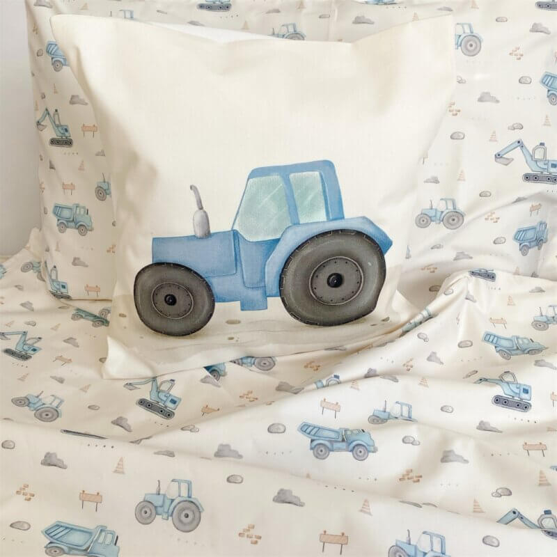 Housse de couette pour enfants- Camions bleus